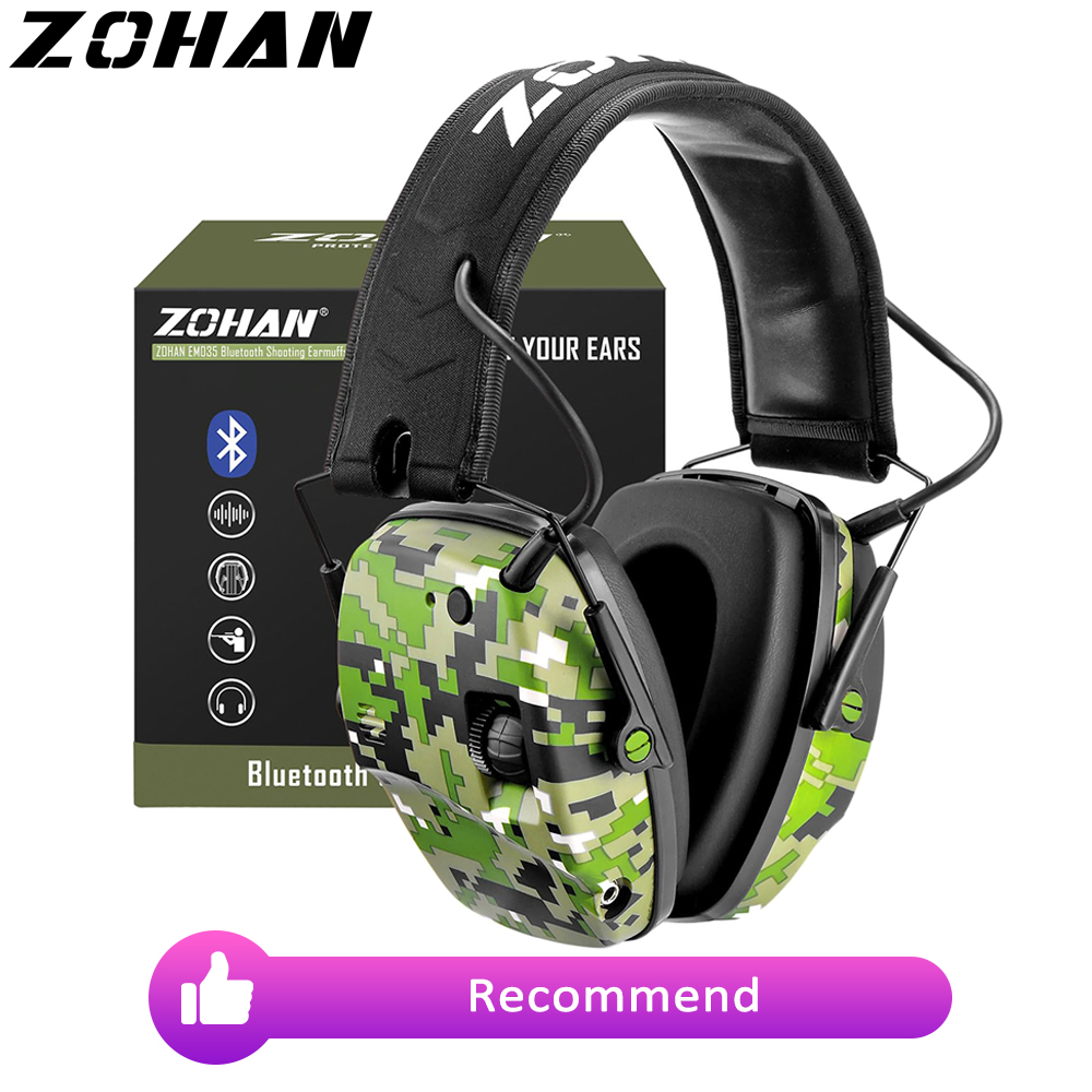 Shooting Ear Muff - ZOHAN-Cache-oreilles de tir électronique Bluetooth, protection