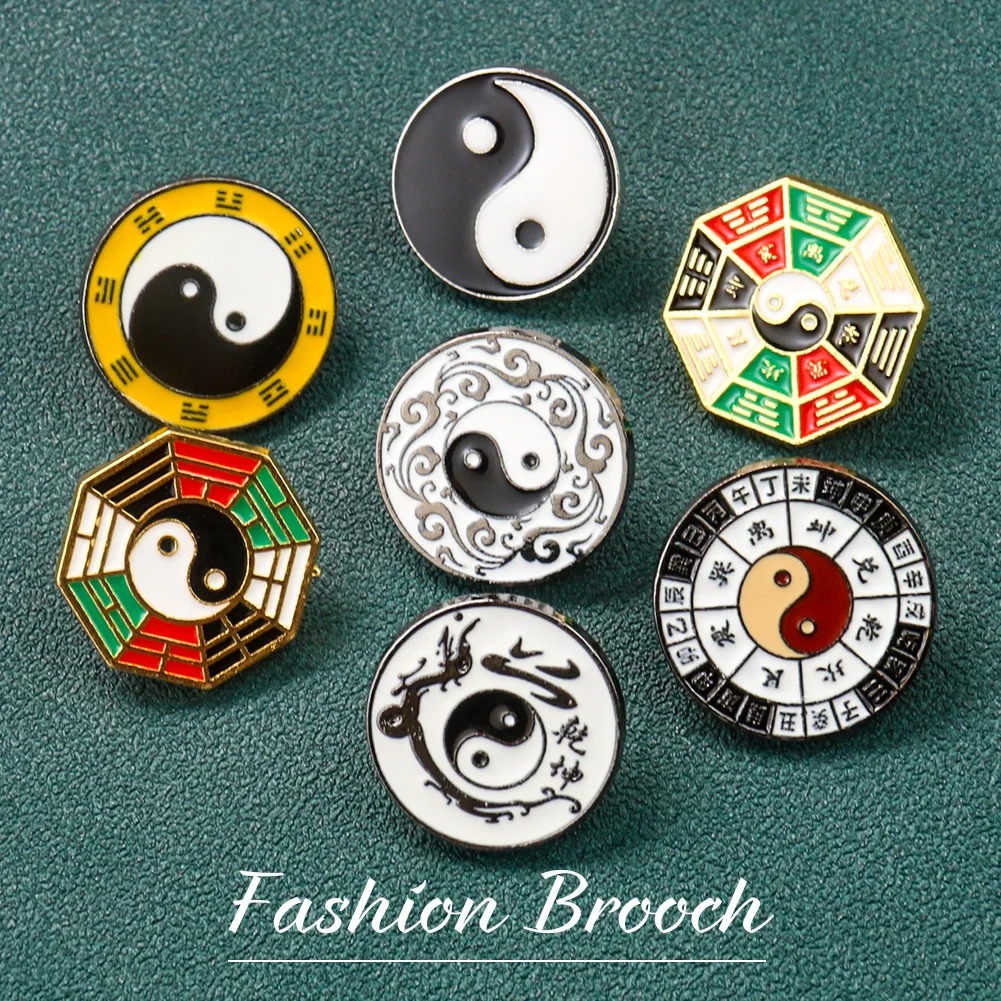Hunting Outdoor Clothing - Broche en métal avec symbole Yin